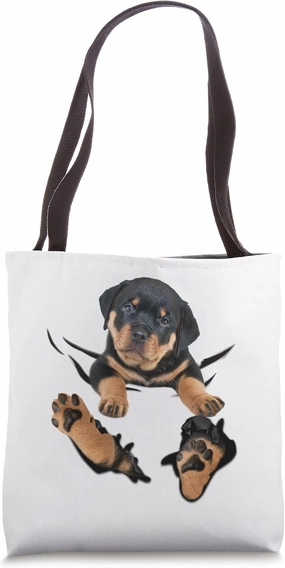 Rottweiler Puppy Breakthrough Tote Bag