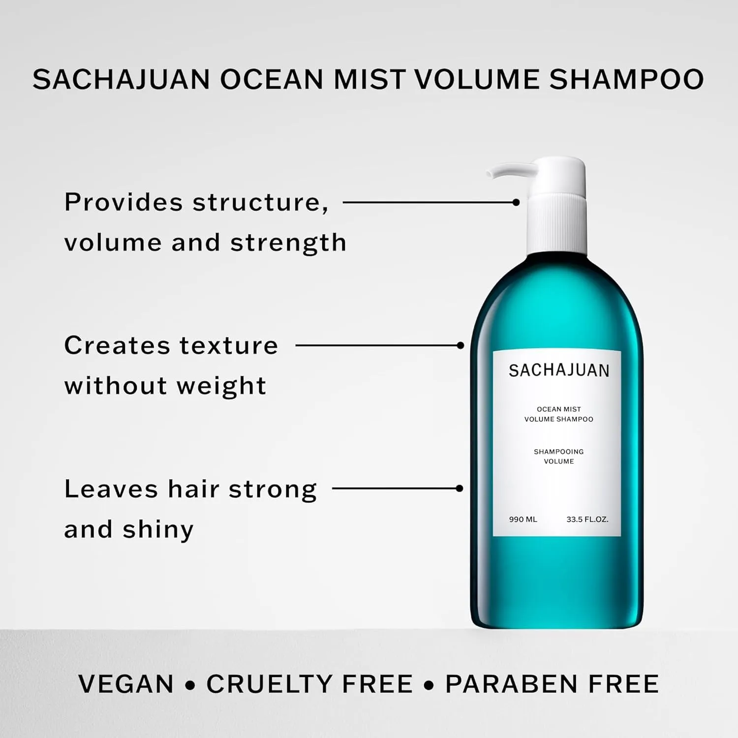 SACHAJUAN Ocean Mist Shampoo and Conditioner Set - Ocean Silk Technology Gives Hair Volume, Structure, and Strength - Set of 2 (33.5 oz)