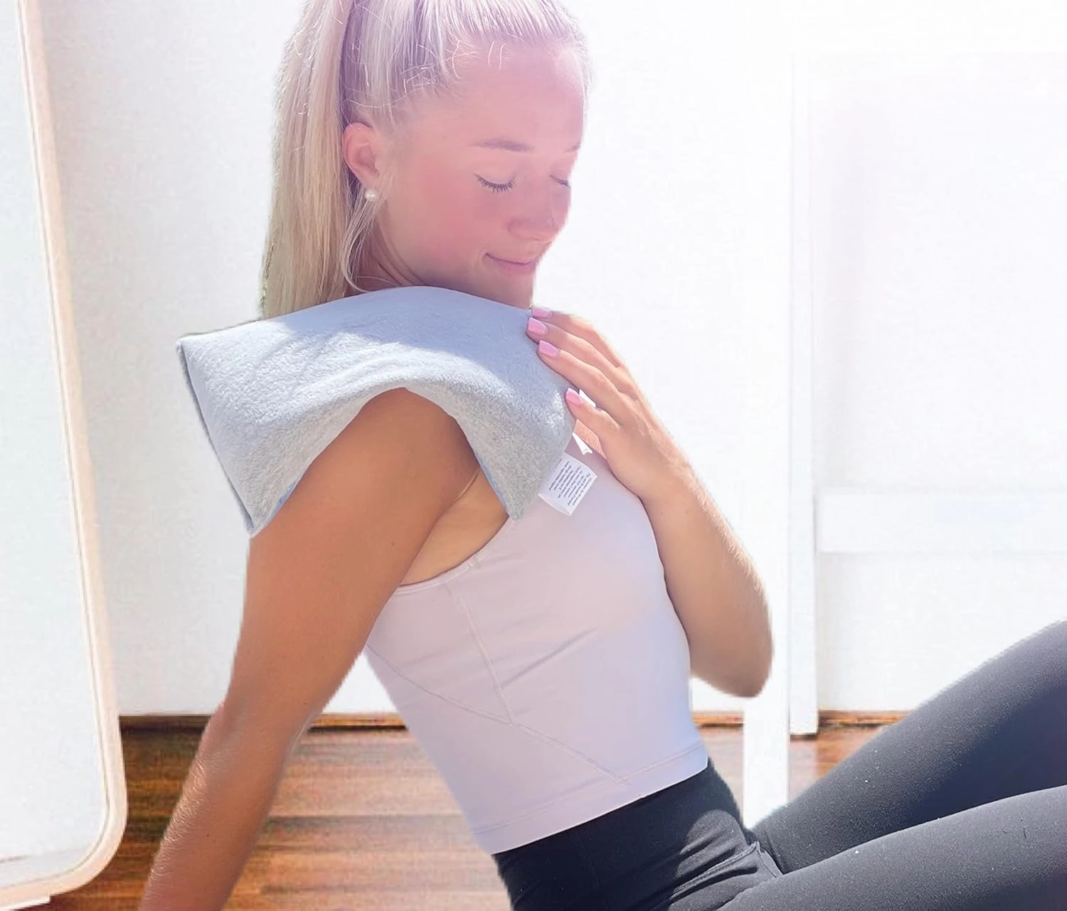 SacksyThyme Microwave Heating Pad for Back, Neck, Menstrual Cramps, Shoulders, Leg Pain Relief - Hot Moist Microwavable Therapy Pack - Flaxseed Hot & Cold Pad Made in USA (Size: 12 x 7) Lavender