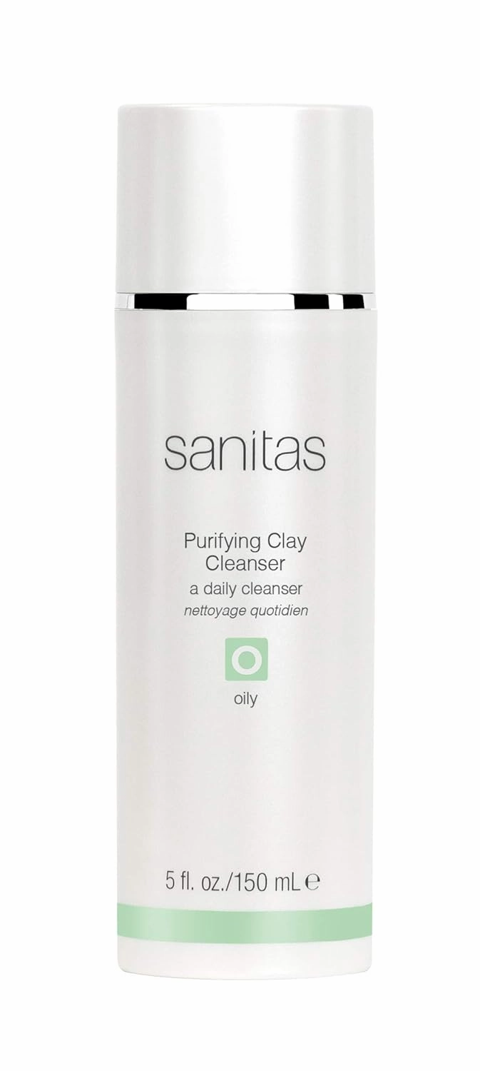 Sanitas Skincare Purifying Clay Cleanser, Detoxifying, Pore Perfecting Cleanser, Volcanic Clay, Tea Tree, Cleanser for Oily Skin, 5 Ounces