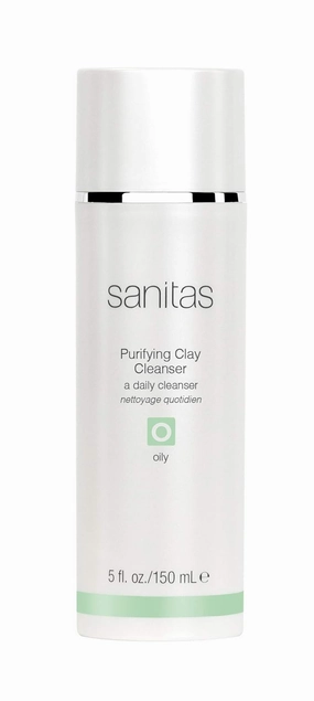 Sanitas Skincare Purifying Clay Cleanser, Detoxifying, Pore Perfecting Cleanser, Volcanic Clay, Tea Tree, Cleanser for Oily Skin, 5 Ounces