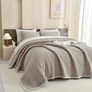 Sanracie Oversized King Bedspread(120"x120"),100% Cotton Waffle Weave Quilt Set 3Pcs Soft Lightweight Farmhouse Oversized King Quilt Bedding Set,Luxury Bedding Coverlet for All Seasons