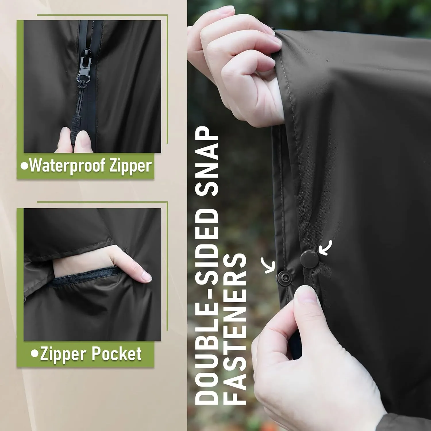 SaphiRose Unisex Rain Poncho Raincoat Hooded for Adults Women with Pockets