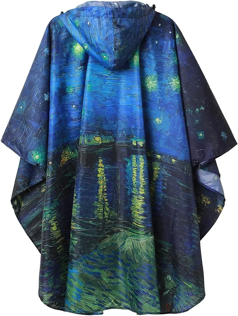 SaphiRose Unisex Rain Poncho Raincoat Hooded for Adults Women with Pockets
