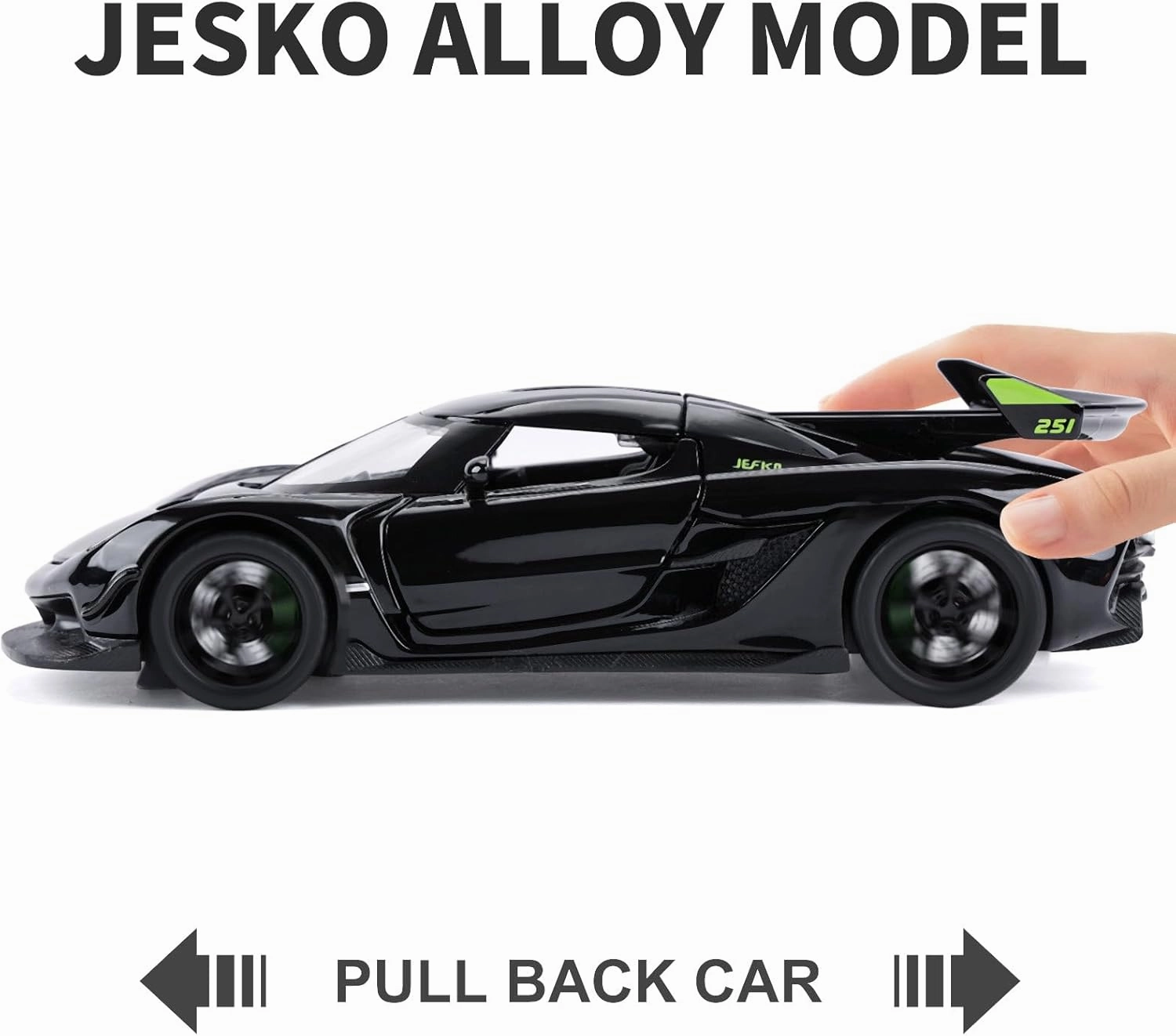 SASBSC Toy Cars for 3  Year Old Boys Car Toys with Light and Sound Diecast Metal Toy Car for Kids Ages 3-12 1/32 Collectable Super Car Model (Black)