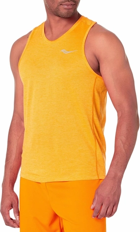 Saucony Stopwatch Singlet for Men - Classic Style, Straight Hemline, Round Neck, Wide Arm Opening