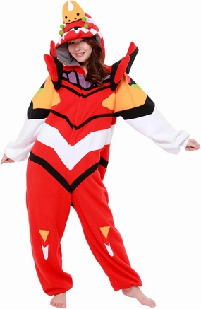 SAZAC Kigurumi - Evangelion Unit-02 - Eva-02 - Onesie Jumpsuit Halloween Costume - Adult Red