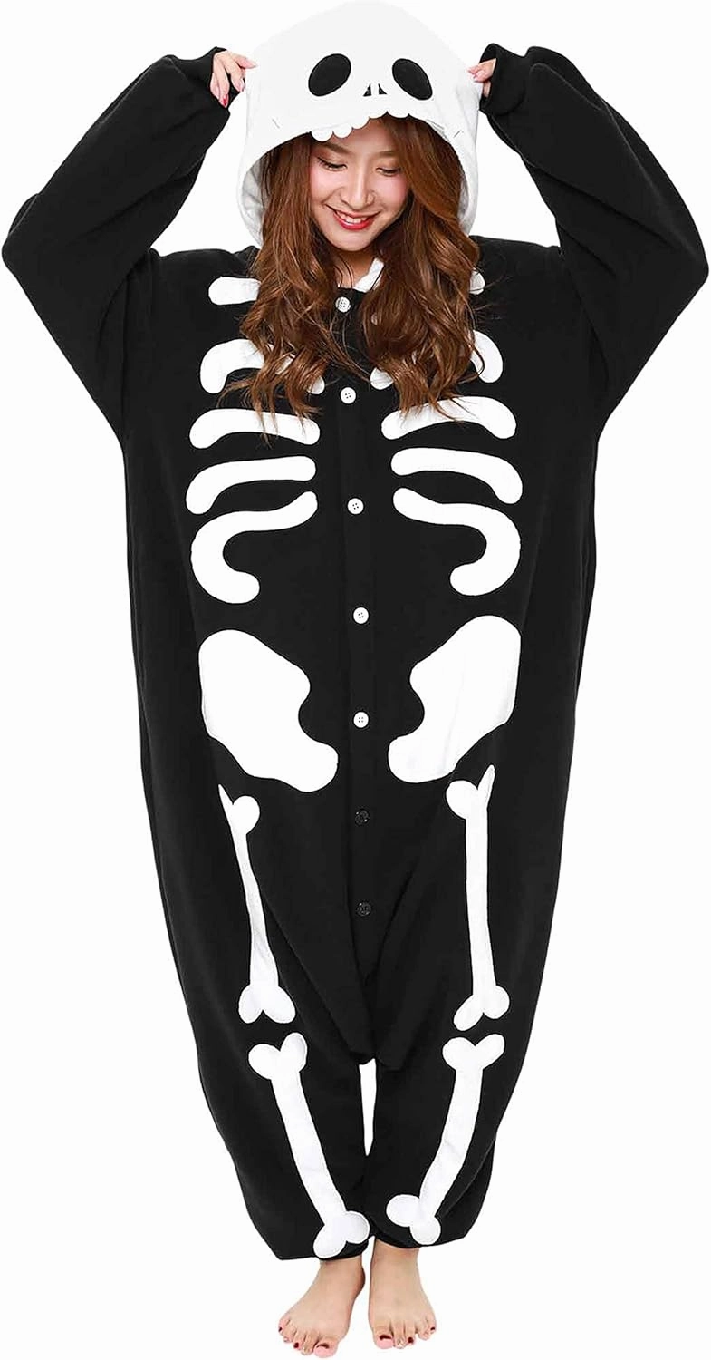 SAZAC Skeleton Kigurumi - Onesie Jumpsuit Halloween Costume