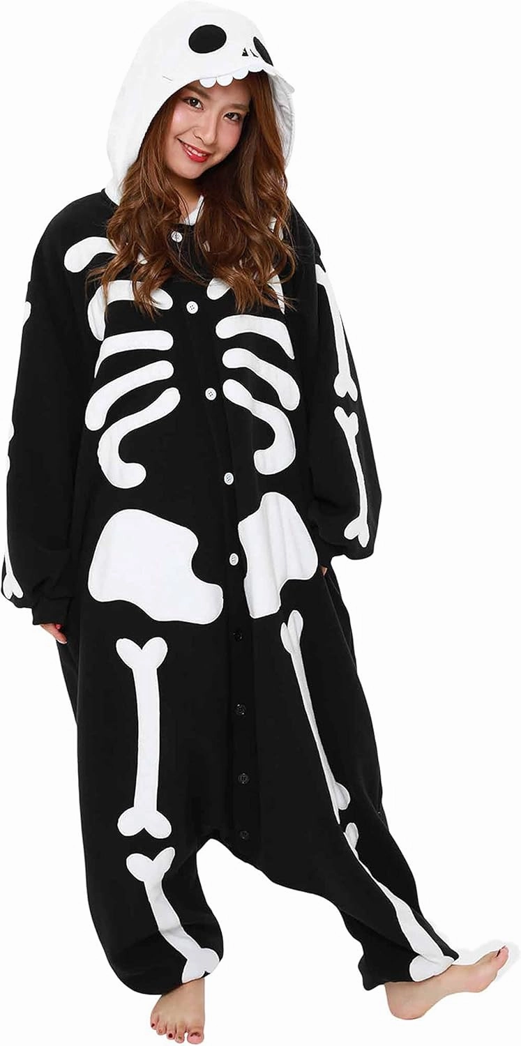 SAZAC Skeleton Kigurumi - Onesie Jumpsuit Halloween Costume