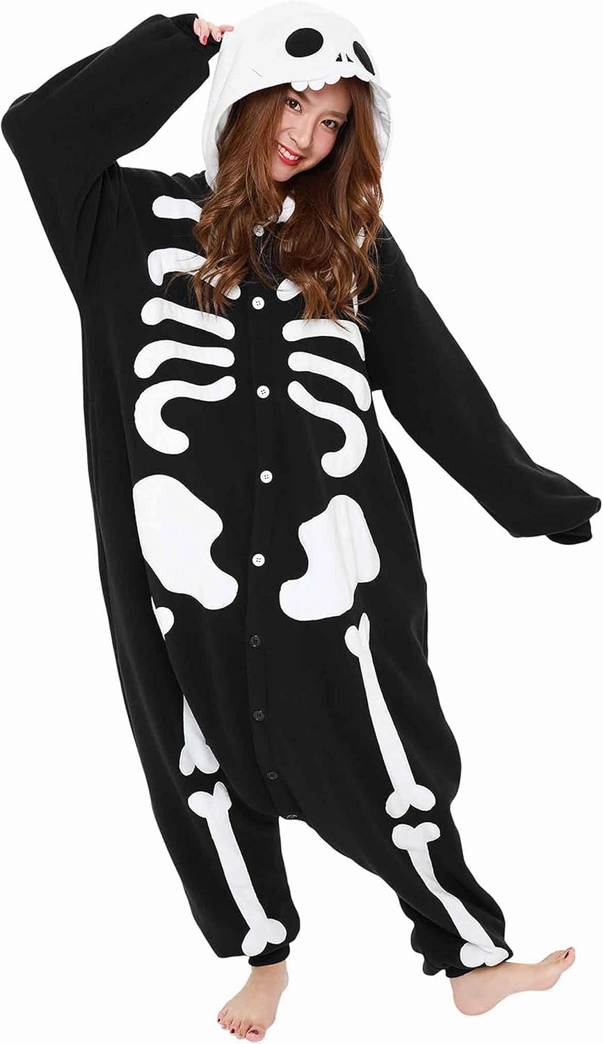 SAZAC Skeleton Kigurumi - Onesie Jumpsuit Halloween Costume
