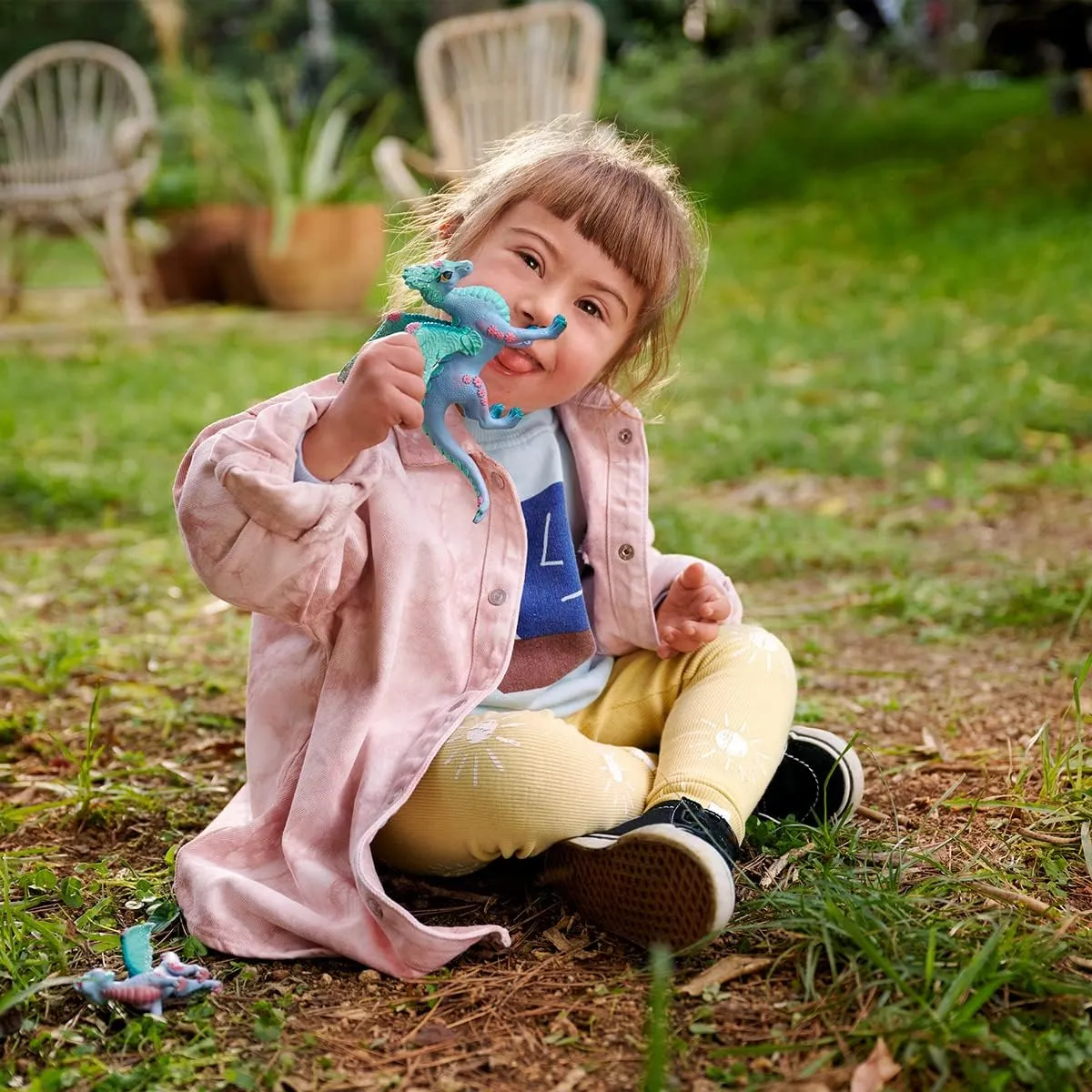 Schleich Bayala - 2 PC Flower Dragon and Baby Toy Set for Girls and Boys - Durable Fantasy Fairy Animal Figurines - Cute Pink and Blue Dragon Figures - Fun Wyvern Playset for Kids Ages 5  - 70592