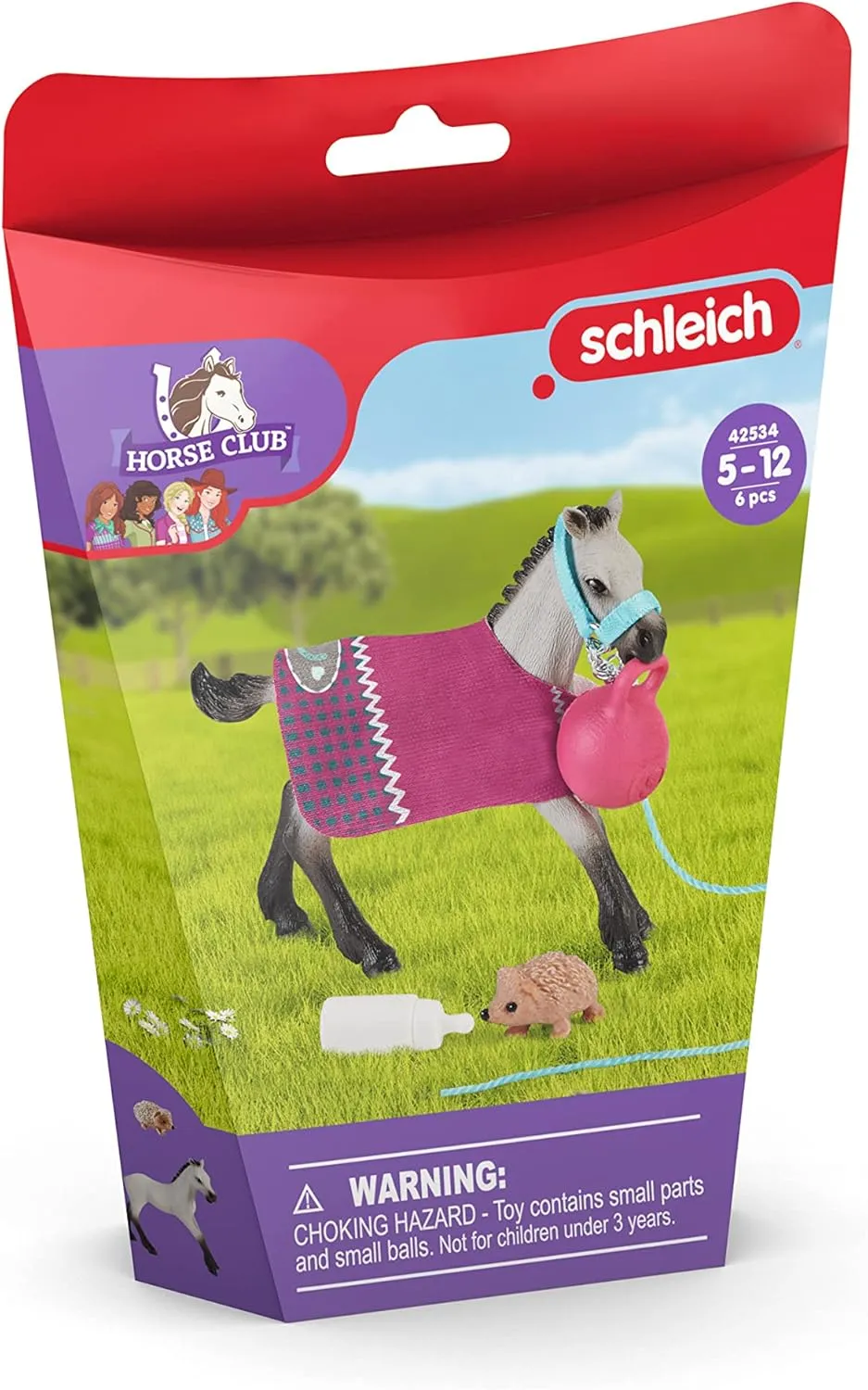 Schleich Horse Club, Horse Toys for Girls and Boys, Playful Foal Horse Set with Horse Toy and Accessories, 6 pieces, Ages 5 