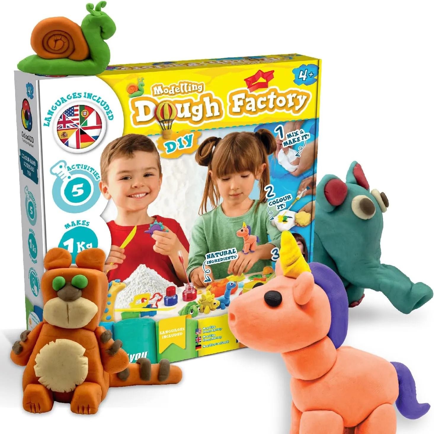 Science4you Modelling Dough Factory – Plasticine Modelling Clay Craft Kit for Kids, Make Your own Scented Play Dough 1000g Soft & Dry, Creative Toy Gift for Boys & Girls Age 4 5 6 7 8 