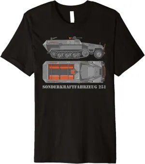 SdKfz 251 German WW2 Half-track APC Hanomags Diagram Premium T-Shirt