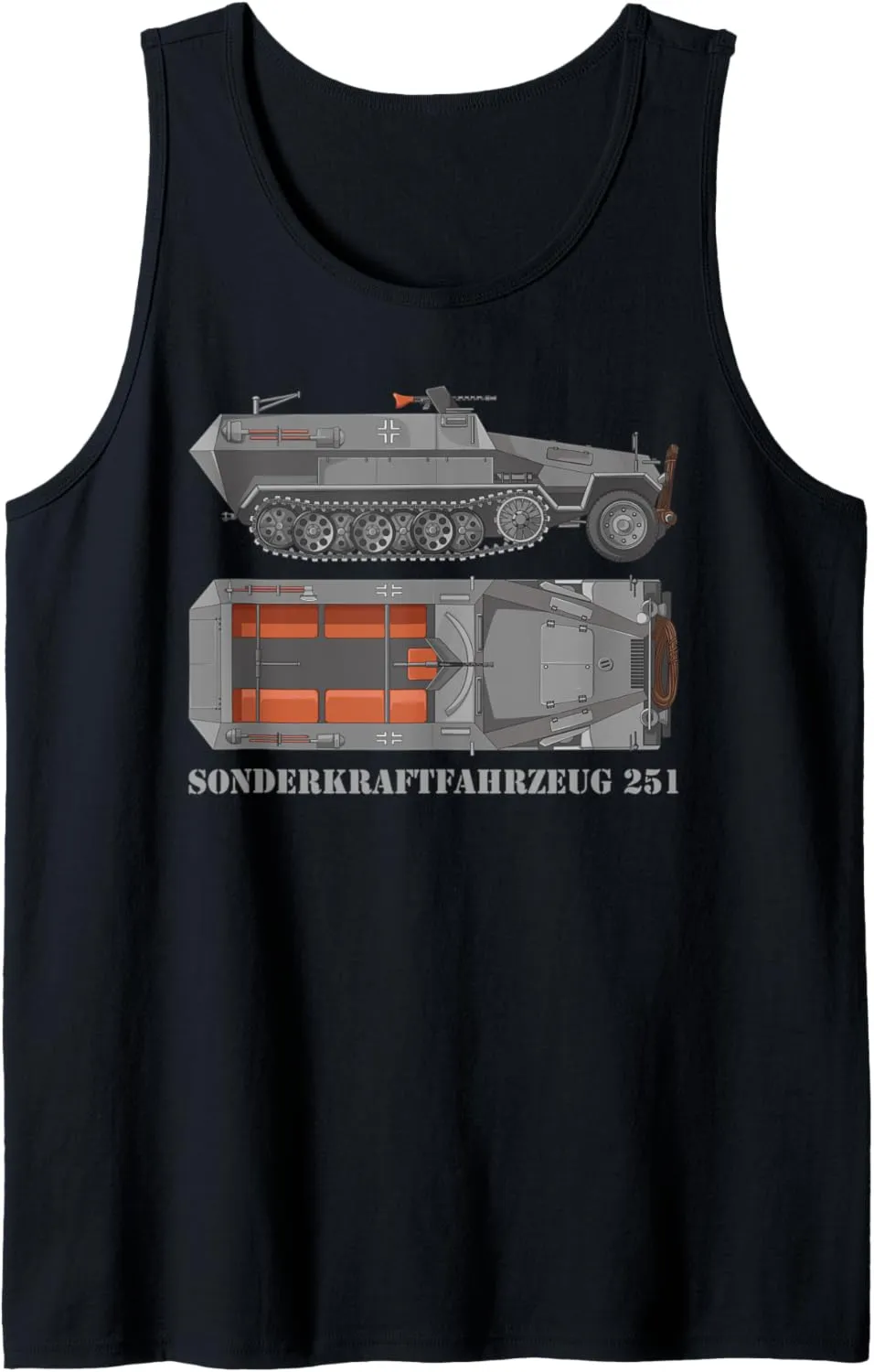 SdKfz 251 German WW2 Half-track APC Hanomags Diagram Tank Top