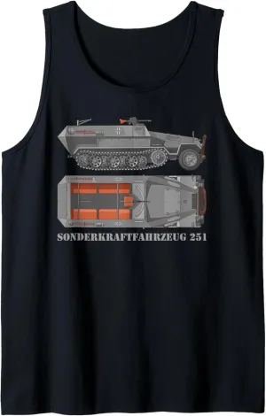 SdKfz 251 German WW2 Half-track APC Hanomags Diagram Tank Top