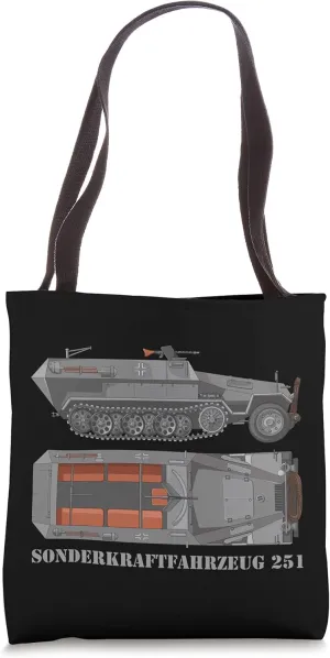 SdKfz 251 German WW2 Half-track APC Hanomags Diagram Tote Bag