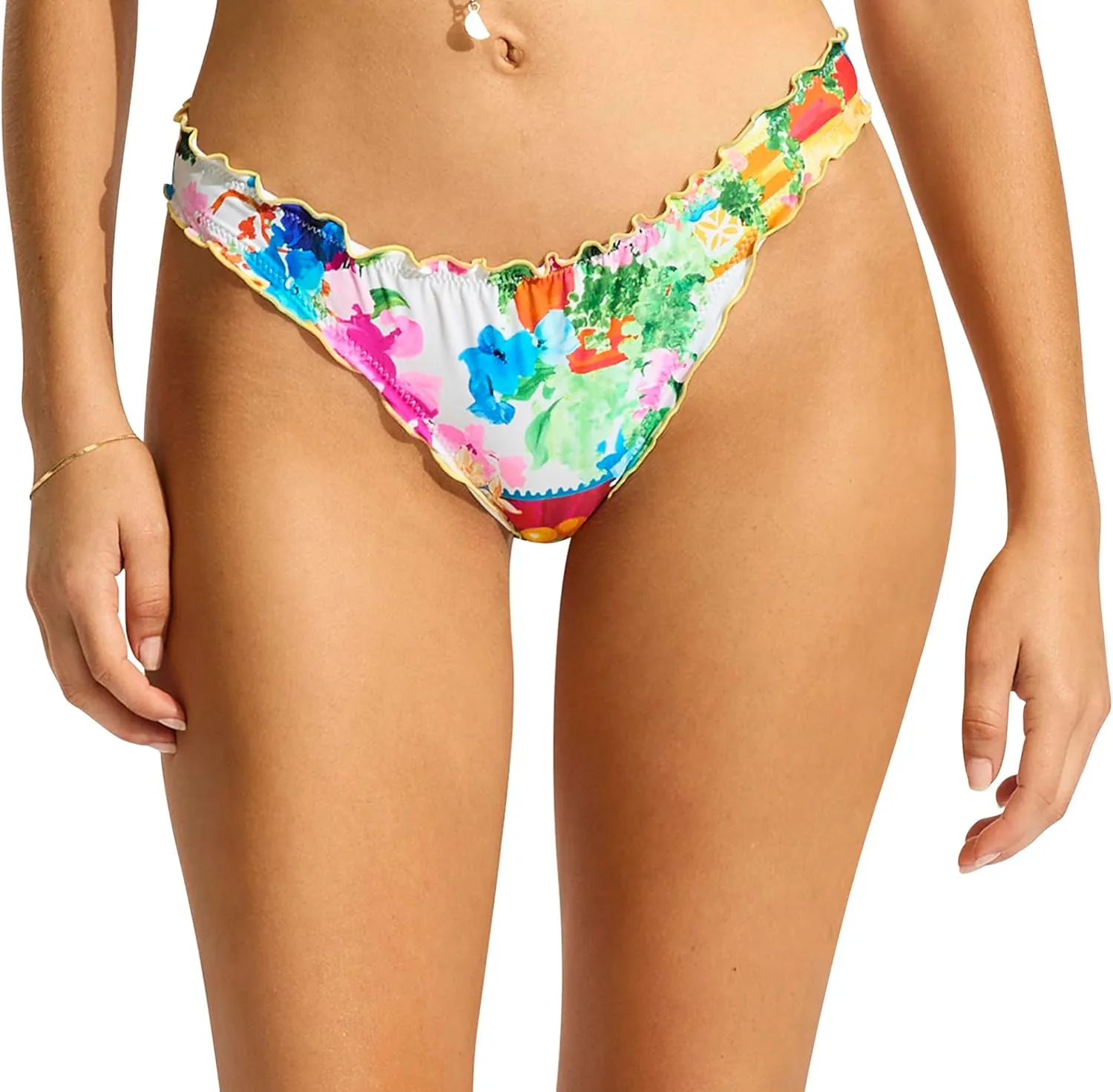 Seafolly Women's Standard Mini Hipster Lettuce Edge Bikini Bottom Swimsuit