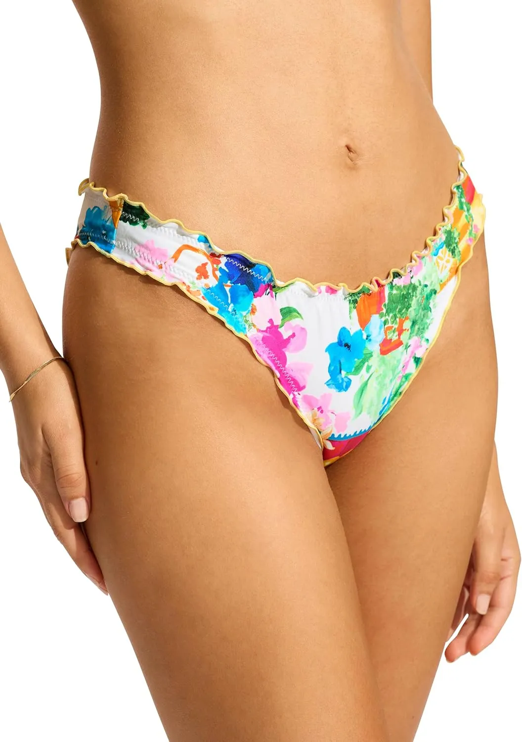 Seafolly Women's Standard Mini Hipster Lettuce Edge Bikini Bottom Swimsuit