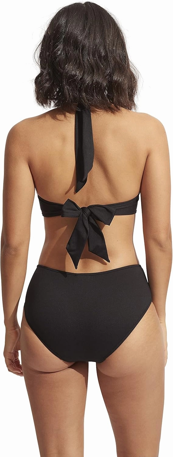 Seafolly Women's Twist Front Soft Cup Halter Bikini Top Swimsuit