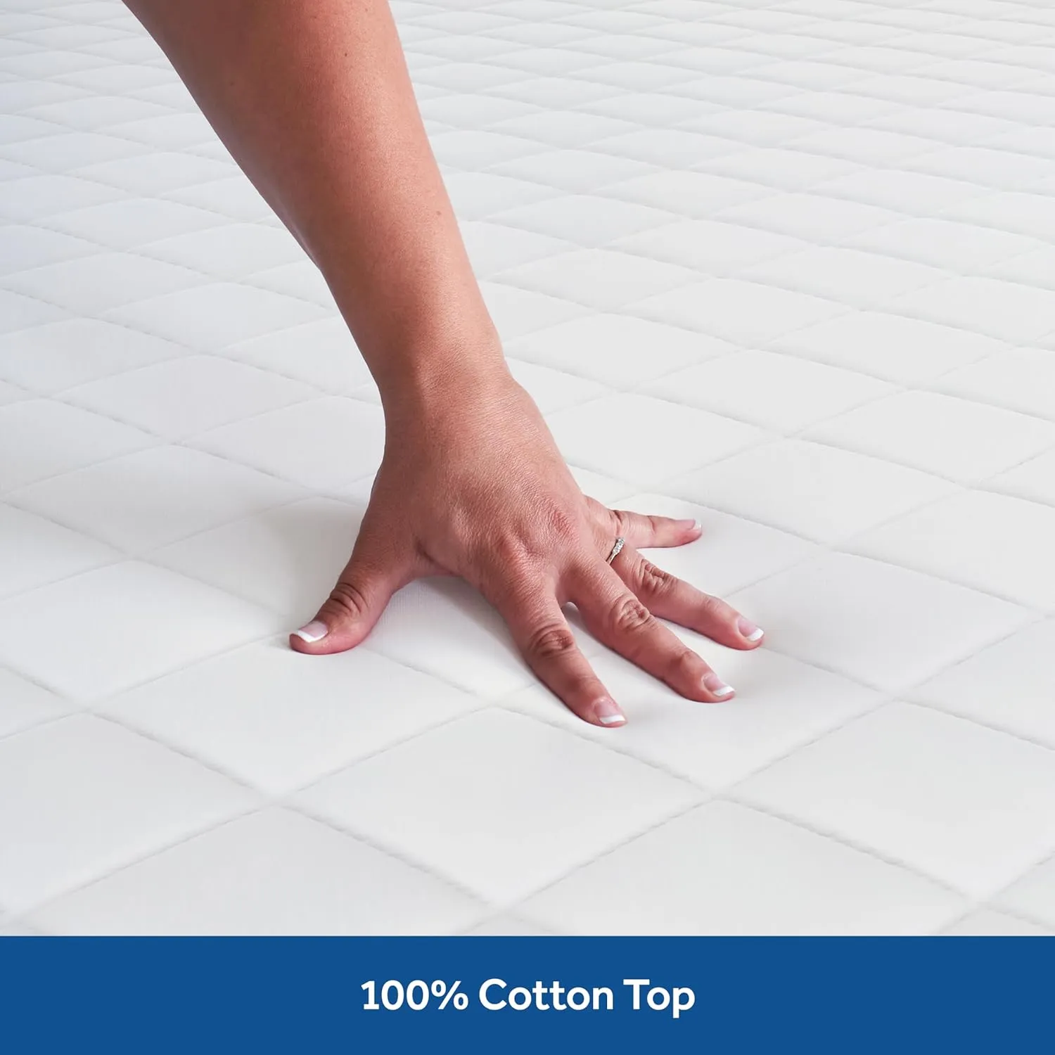 Sealy Luxury Cotton Top Fitted Mattress Pad, Full, White