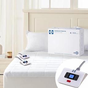 Sealy Electric Mattress Pad King Size, 10 Heating Settings Heated Mattress Pad, Bed Warmer with Dual Controller & Auto Off 1-12 Hours, Fit Up to 17 Inch, Machine Washable, 78"x80"