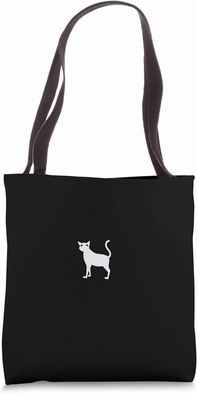 Serene Cat Silhouette Minimalistic Art Tote Bag