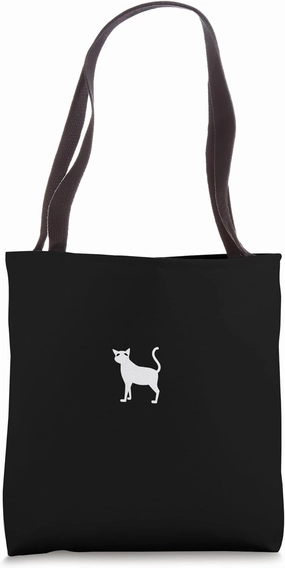 Serene Cat Silhouette Minimalistic Art Tote Bag