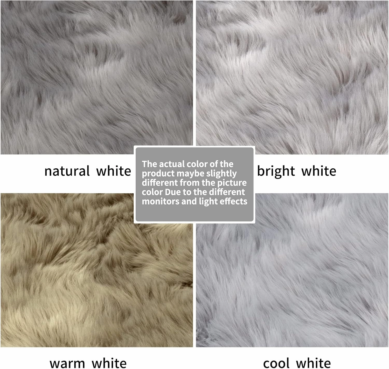 SERISSA Faux Sheepskin Fur Area Rug Grey Fur Chair Cover Seat Pad Small Fuzzy Rug for Bedroom Floor Sofa Living Room Decor 2x3 Feet