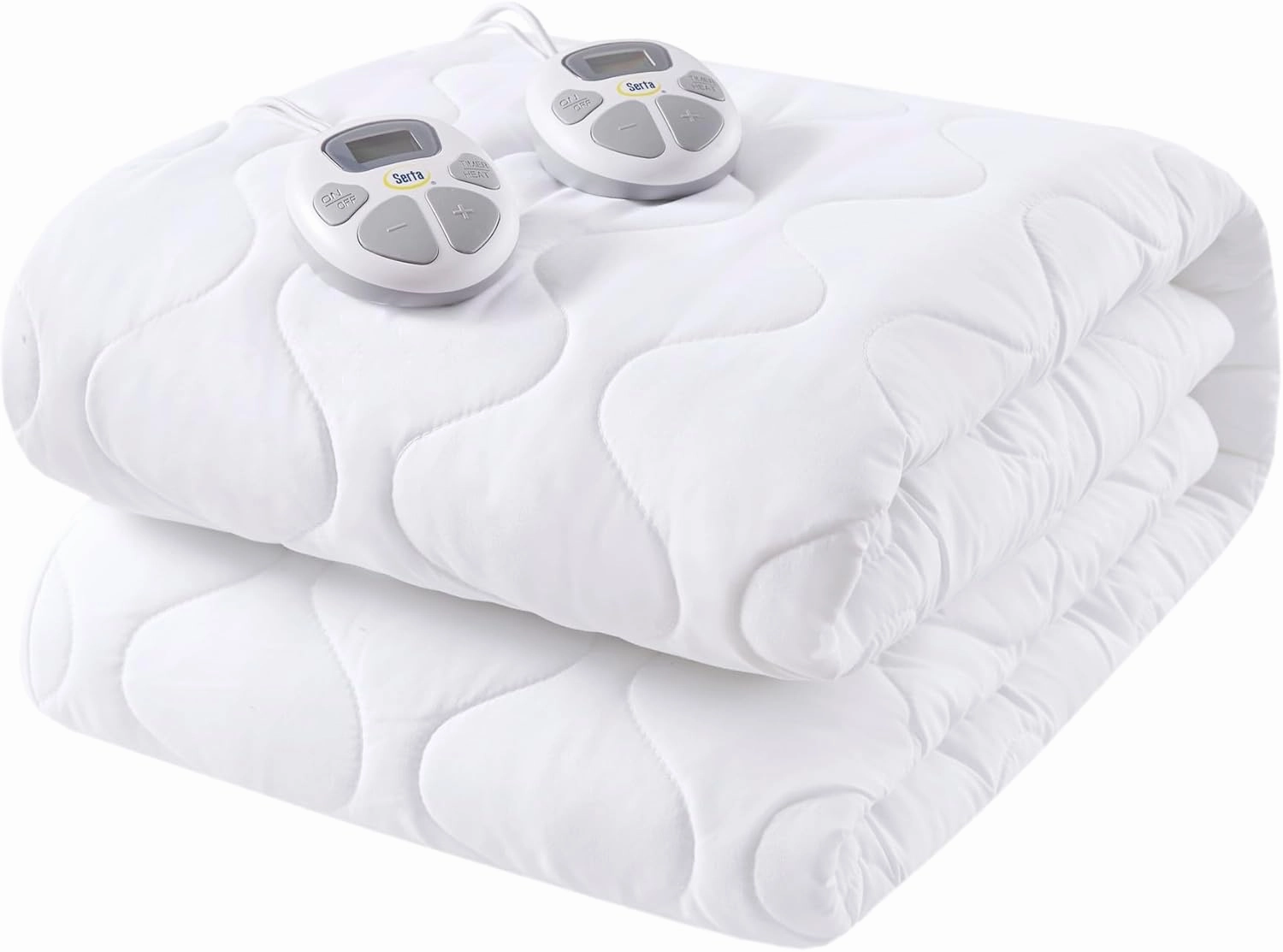 Serta Heated Mattress Pad Twin XL - Deep Pocket, 10 Heat Settings, Auto Shut Off, ETL Certified, Machine Washable, White