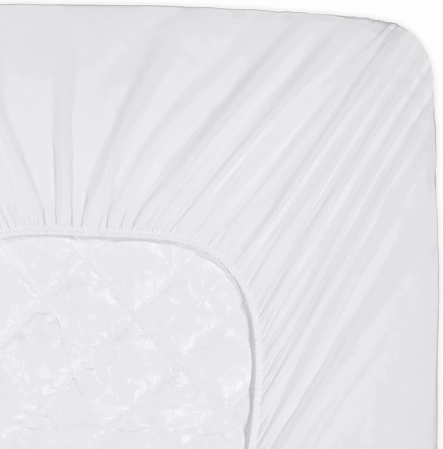 SERTA Power Clean Triple Action Quilted Soft Waterproof Mattress Pad Protector, Moisture Wicking Protection with 15" Deep Pocket, Twin, White