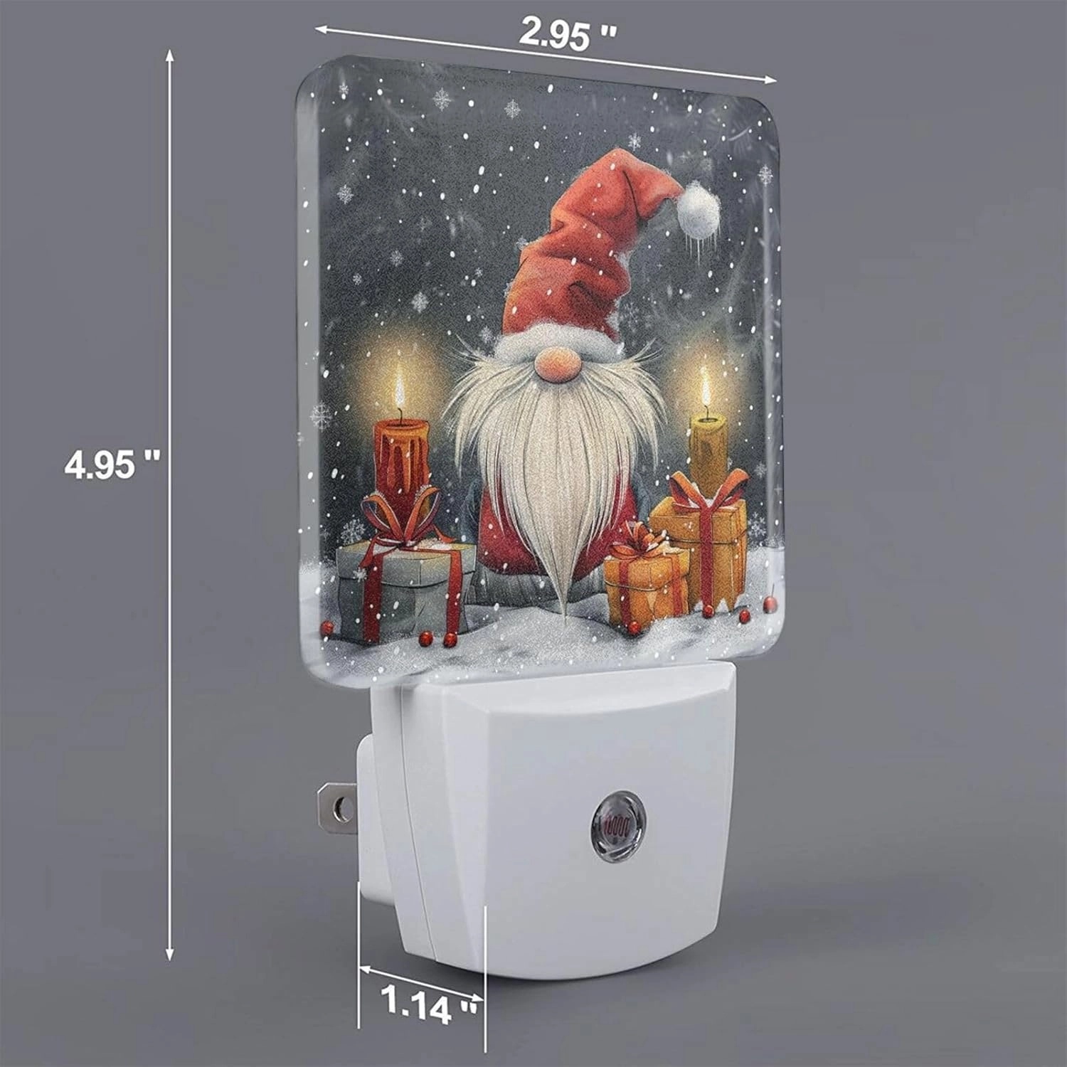 Set of 2 Led Night Lights, Gnome Christmas Auto Dusk-to-Dawn Sensor Night Lamp Plug-in Home Decorative for Adult