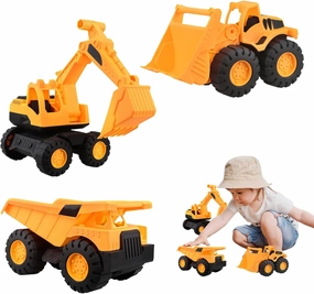 Set of 3 Sand Toy Digger Sandpit, Sand Toy Digger Sandpit, Mini Crew Dump Truck, Excavator Construction Vehicle, Sand Excavator, Wheel Loader, Construction Vehicles Children's Sandpit