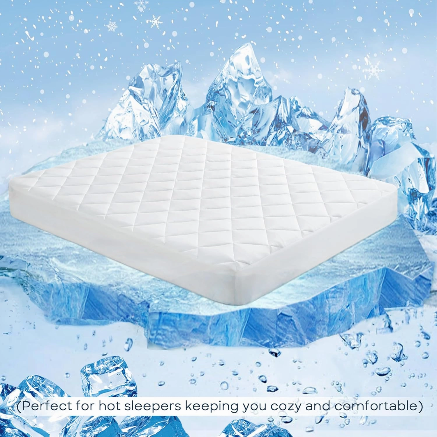 Sharper Image King Mattress Pad, Overfilled, Jersey Knit Ultra-Soft & Cooling Touch Mattress Pad for King Size Bed, Cozy T-Shirt Handfeel Mattress Topper Fitted Pocket Fits Up to 18", King, White