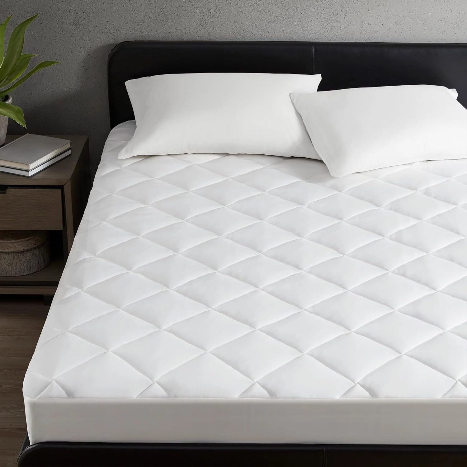 Sharper Image King Mattress Pad, Overfilled, Jersey Knit Ultra-Soft & Cooling Touch Mattress Pad for King Size Bed, Cozy T-Shirt Handfeel Mattress Topper Fitted Pocket Fits Up to 18", King, White