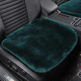 Sheepskin Seat Cushion Cover Wholehide Short Wool Seat Pad Natural Fur Car Seat Covers Universal Fit for Most Car, Truck, SUV, or Van Front Atrovirens