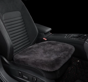 Sheepskin Seat Cushion Cover Wholehide Short Wool Seat Pad Natural Fur Car Seat Covers Universal Fit for Most Car, Truck, SUV, or Van Front Carbonarius