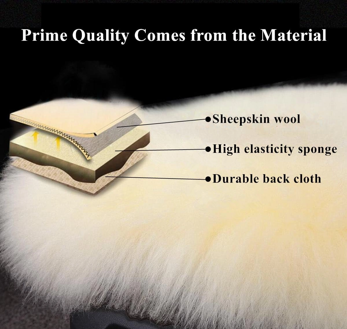 Sheepskin Seat Cushion Cover Wholehide Short Wool Seat Pad Natural Fur Car Seat Covers Universal Fit for Most Car, Truck, SUV, or Van Front Grey