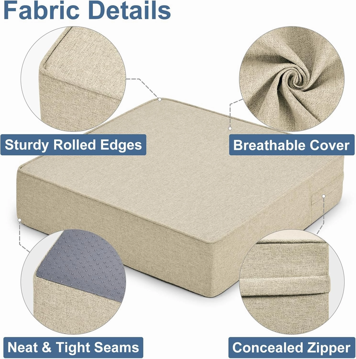 Shinnwa Gel Memory Foam Recliner Cushion for Elderly, Dual-Layer Foam Chair Pad, Extra Large Seat Cushion for Couch, Armchair, Wicker Chairs, Floor, 20 × 20 × 5in, Beige