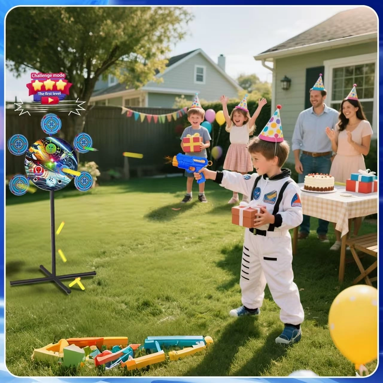 Shooting Game Toy for 4 5 6 7 8 9 10  Boys Kids - 1 Digital Shooting Target with 2 Toy Guns& 40 Foam Darts Shooting Toys for Nerf Kids Indoor Outdoor Game Toys for Birthday Halloween Xmas Gifts