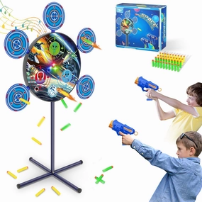Shooting Game Toy for 4 5 6 7 8 9 10  Boys Kids - 1 Digital Shooting Target with 2 Toy Guns& 40 Foam Darts Shooting Toys for Nerf Kids Indoor Outdoor Game Toys for Birthday Halloween Xmas Gifts