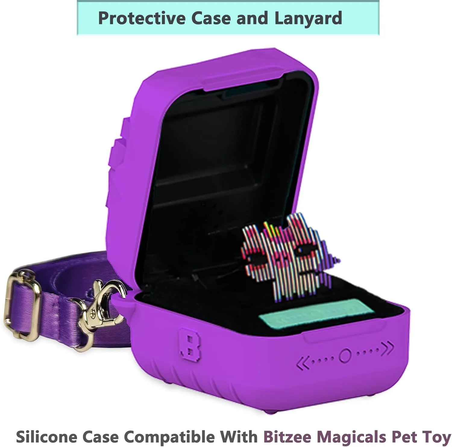 Silicone Case for Bitzee Magicals Interactive Toy Digital Pet, Protective Skin Cover for Bitzee Magicals Virtual Electronic Digital Pet Accessories (Purple)