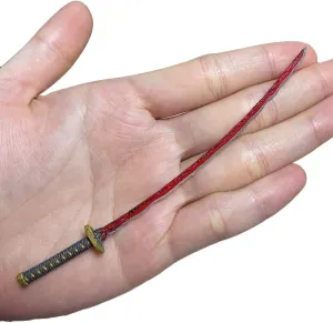 Single 3D Hand-Painted 1/12 Scale Blood Sword Weapon Model for DIY 6" Action Figure Accessory