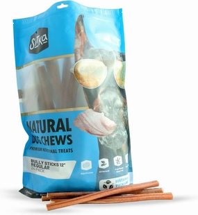 Sitka Farms Bully Sticks 12 inch - (24 Count) Bully Sticks Long Lasting Dental Treats for Large Medium and Small Dogs - Fully Digestible Rawhide Free Sticks for Agresive & Medium Chewers