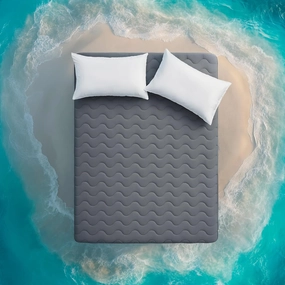 Sleep Zone Cooling Mattress Pad King, Waterproof Bedding Protector for Hot Sleepers, Soft & Breathable Mattress Topper, Deep Pocket Mattress Cover，Hotel Quality (Dark Grey，King)