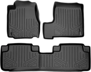 SMARTLINER Custom Fit Floor Mats 2 Row Liner Set Black for 2007-2011 Honda CR-V