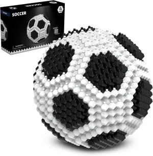 Soccer Building Block Set, Adults challenging STEM Block Decorations, Miniature 3D Educational Toys for Ages 14 15 16 and Above, (437 Pieces)