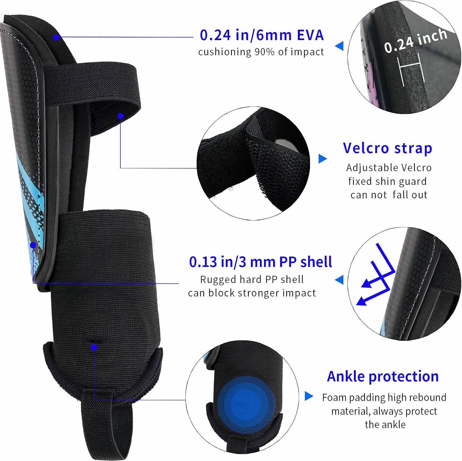 Soccer Shin Guards Kids Youth - Shin Pads Protection Boys Shin Guards Soccer Youth - Soccer Shin Guards for Kids 3-15 Years Old Girls Boys