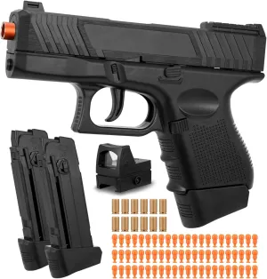 Soft Bullet Gun with Ejecting Shells, Realistic Toy Pistol for Boys, Tactical Toy Pistol with Scope, Birthday Gifts for Boys Girls Age 8  (Black)