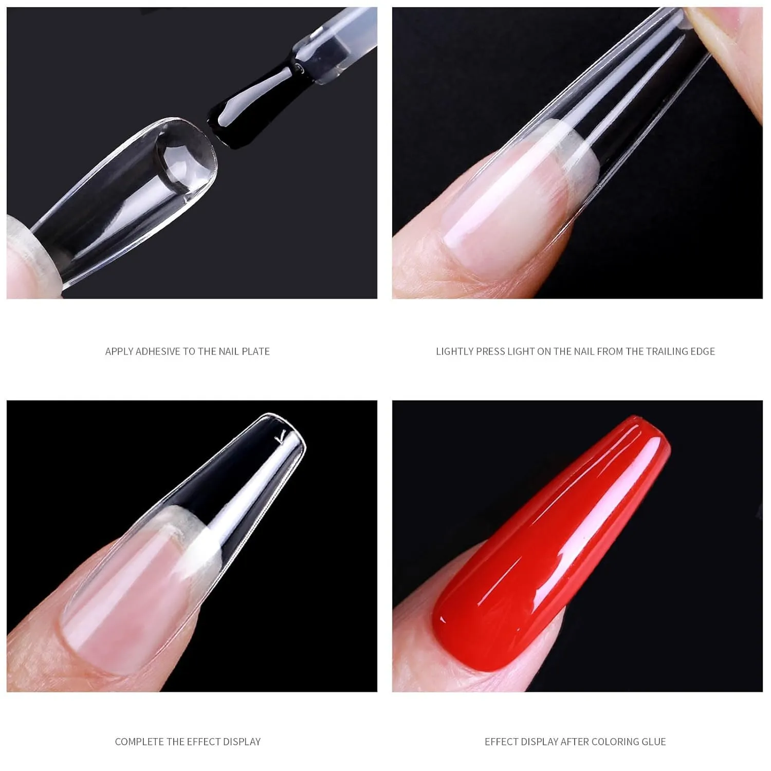 Soft Gel Curved Nail Tips, Full Cover Clear Gelly False Nail, Half Matte Acrylic Fake Nail, Press on Nail Tips Set for Extension, Home DIY Salon Manicure Nail art (Half Cover 4, 550PCS)